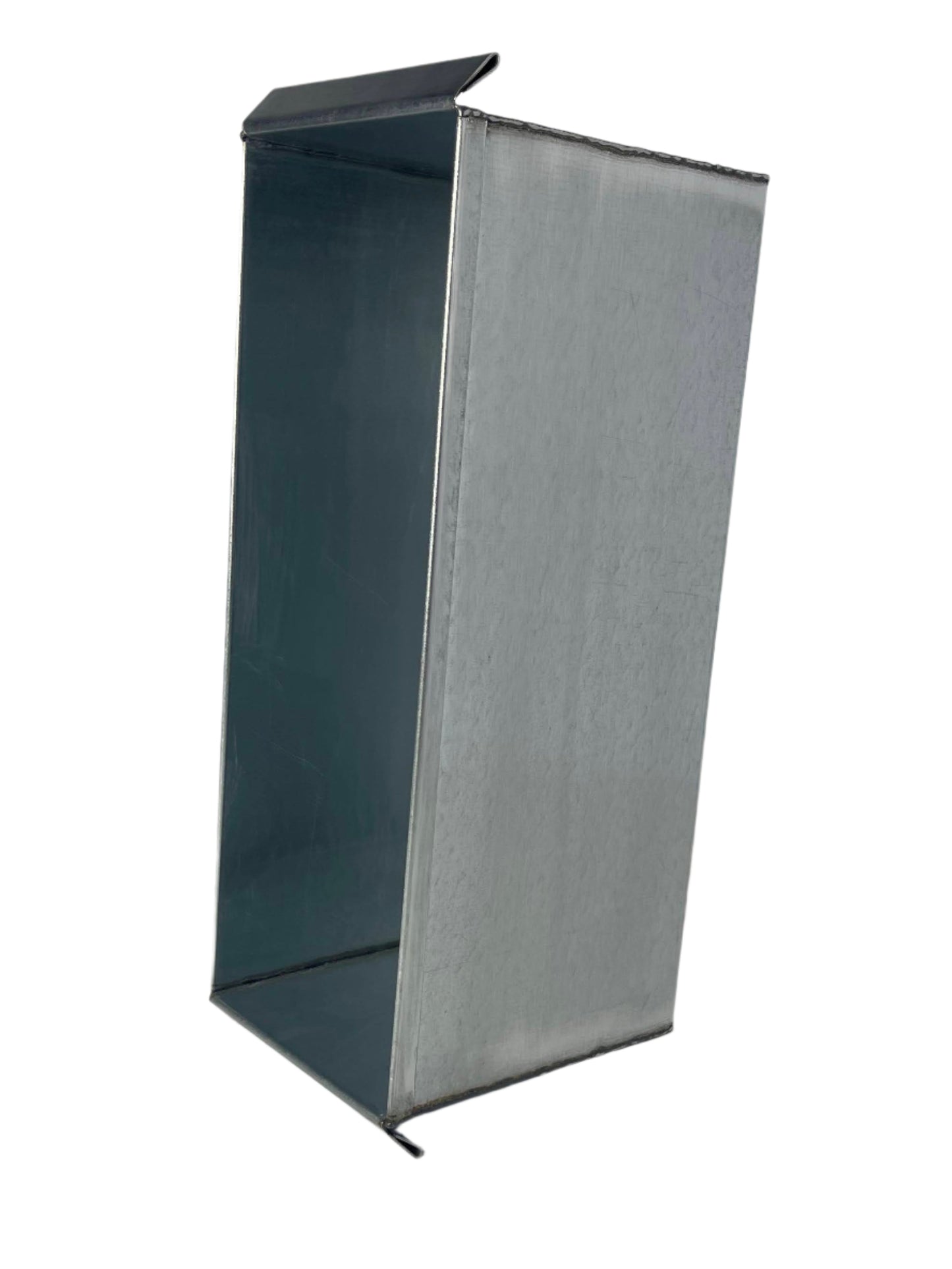 FBI Gel Mold 16L x 6W x 7H Box diagonal view standing on end showing right side and inside of box